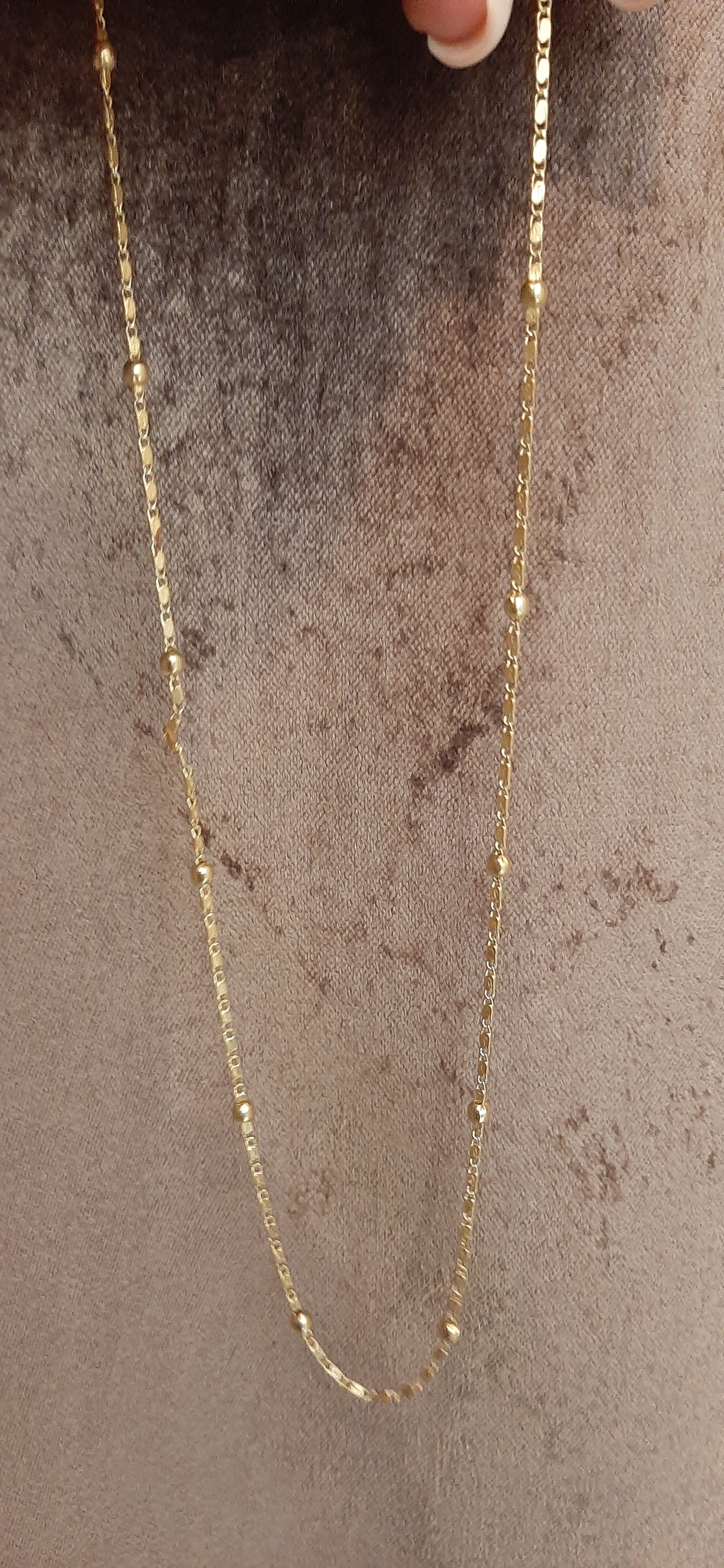 BJ - Collana sottile con palline - brass