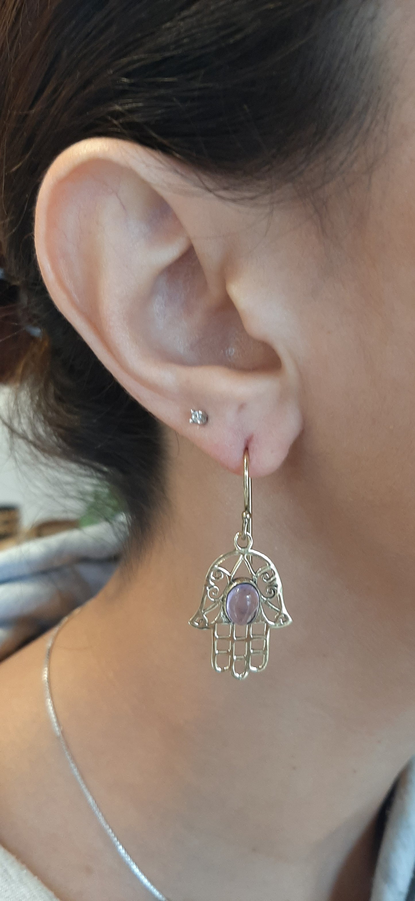 BJ - Orecchini mano di fatima - brass