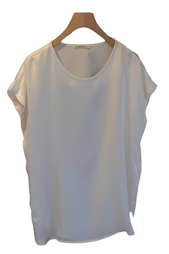 KK - Blusa Kimono in raso - bianco K1118/05