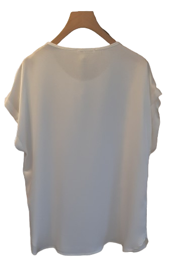 KK - Blusa Kimono in raso - bianco K1118/05