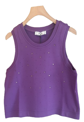 JJ - Canotta garzata con strass - viola CN086