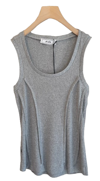 JJ - Canotta spalla larga a costine - grigio melange CN073