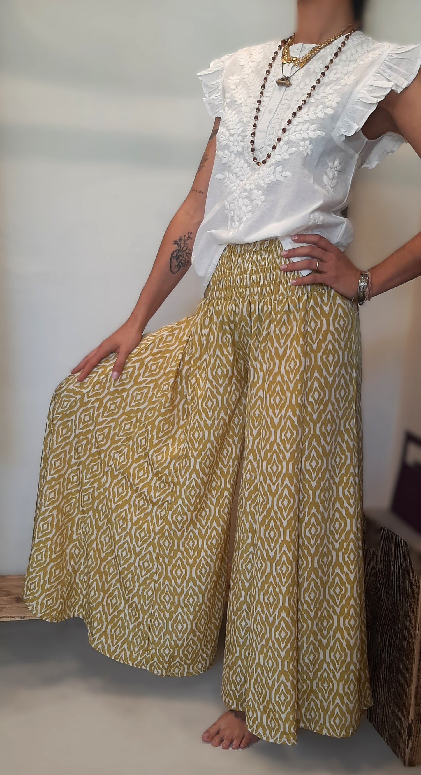 ND - Pantagonna con elastico ampio - fantasia geometrica pachamama
