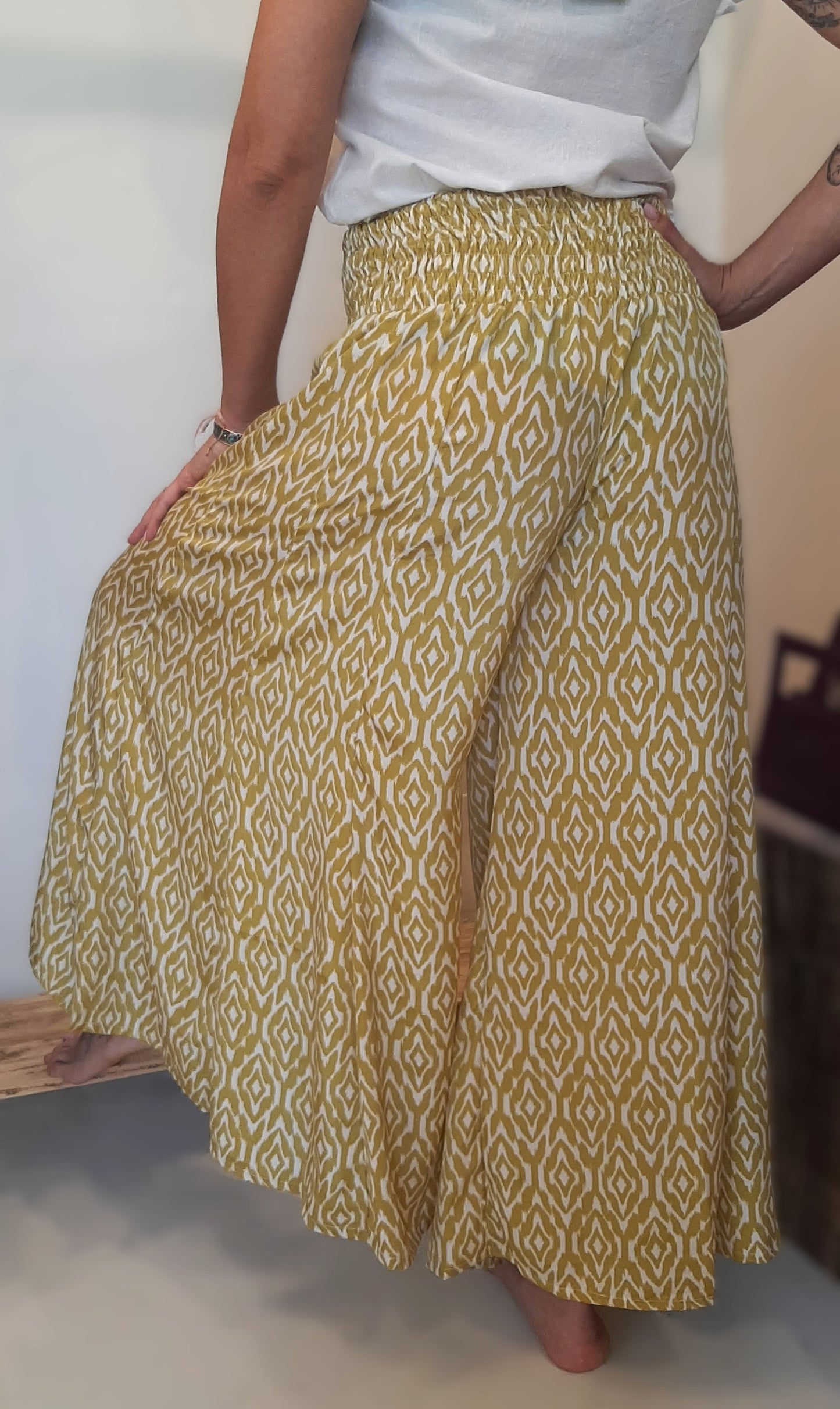 ND - Pantagonna con elastico ampio - fantasia geometrica pachamama