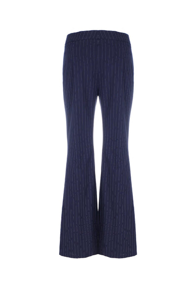 SOALLURE - Pantalone slim gessato - blu D66030