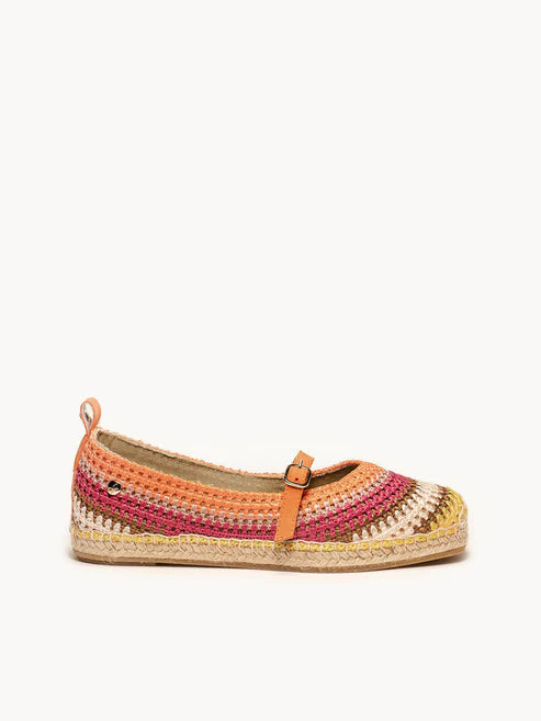 AH - Espadrillas punta quadrata crochet - arancio/giallo/marrone/ecru/fuxia