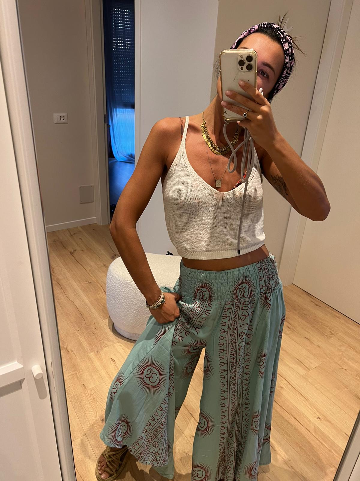 NM - Pantagonna con elastico ampio - azzurro OM