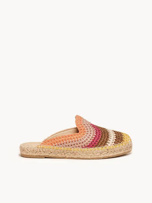 AH - Espadrillas piatta in crochet - arancio/rosa/fuxia/giallo/marrone