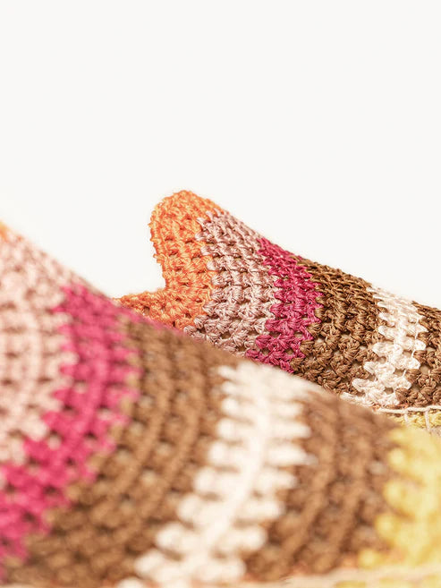 AH - Espadrillas piatta in crochet - arancio/rosa/fuxia/giallo/marrone