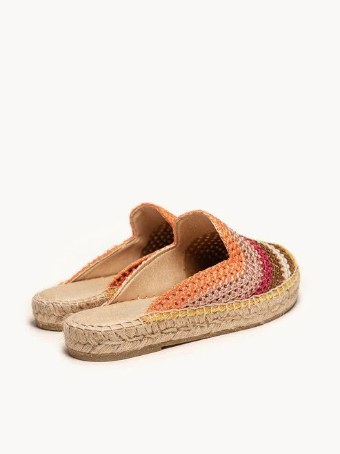 AH - Espadrillas piatta in crochet - arancio/rosa/fuxia/giallo/marrone