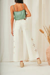 GYPSY - Jeans culotte con ricami - bianco HOLE