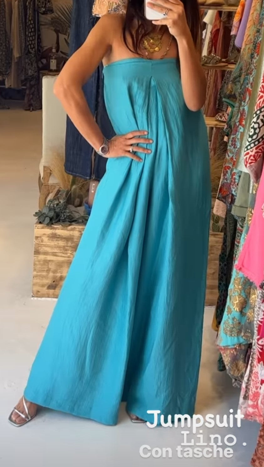 JJ - Jumpsuit senza spallina - Baltico TU136