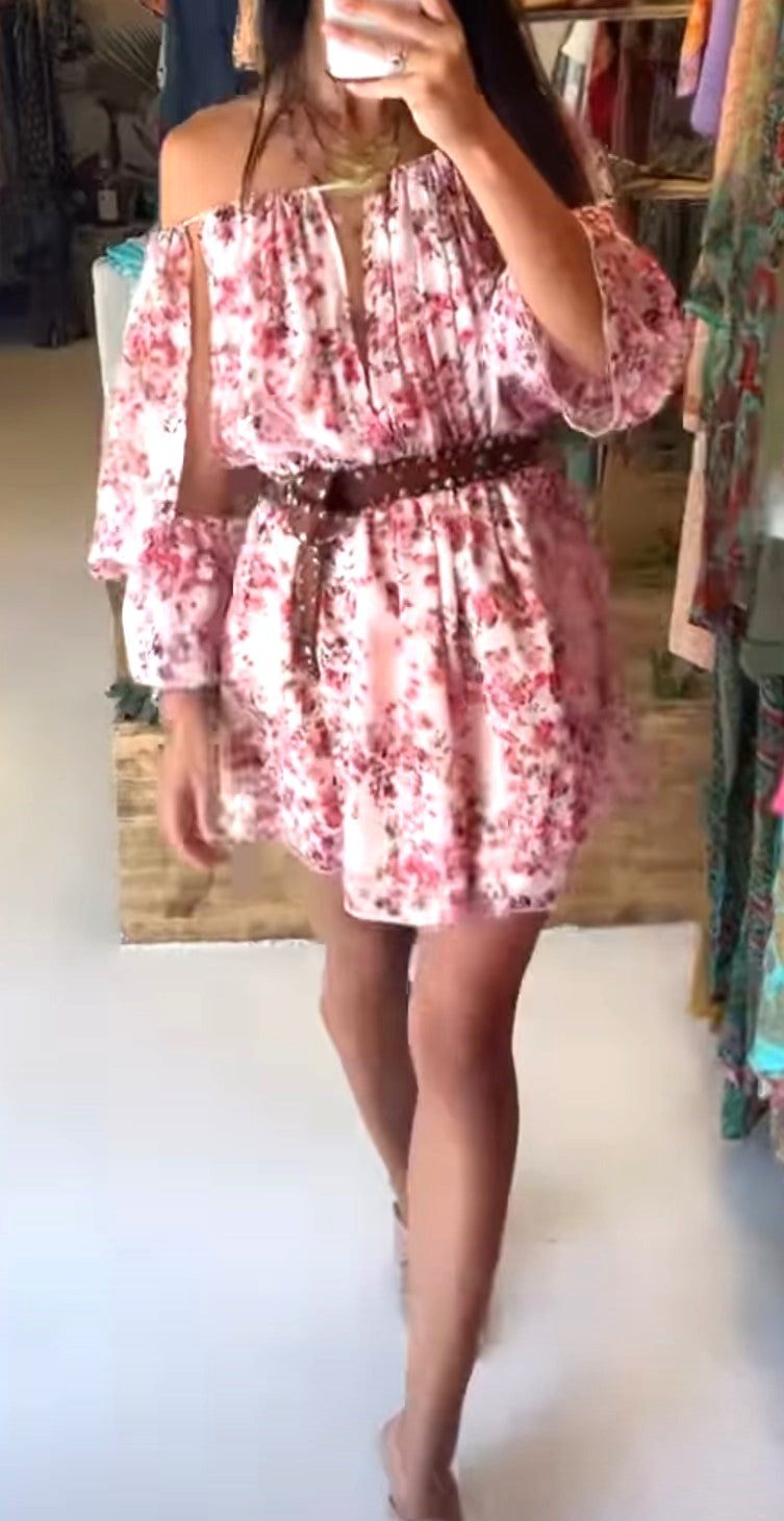 JJ - Abito corto - pink bloom AB275