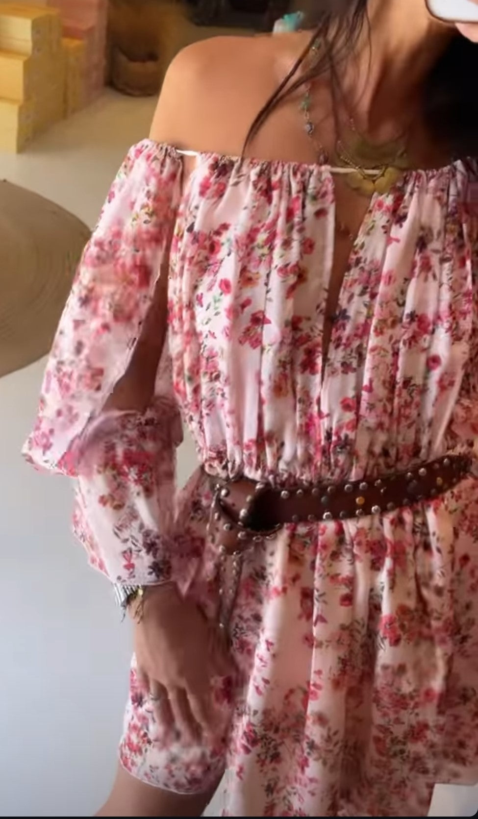 JJ - Abito corto - pink bloom AB275