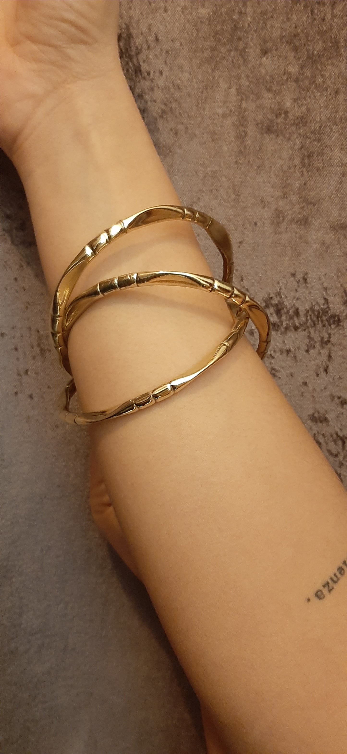 BJ - Bracciale rigido 3 pezzi - brass