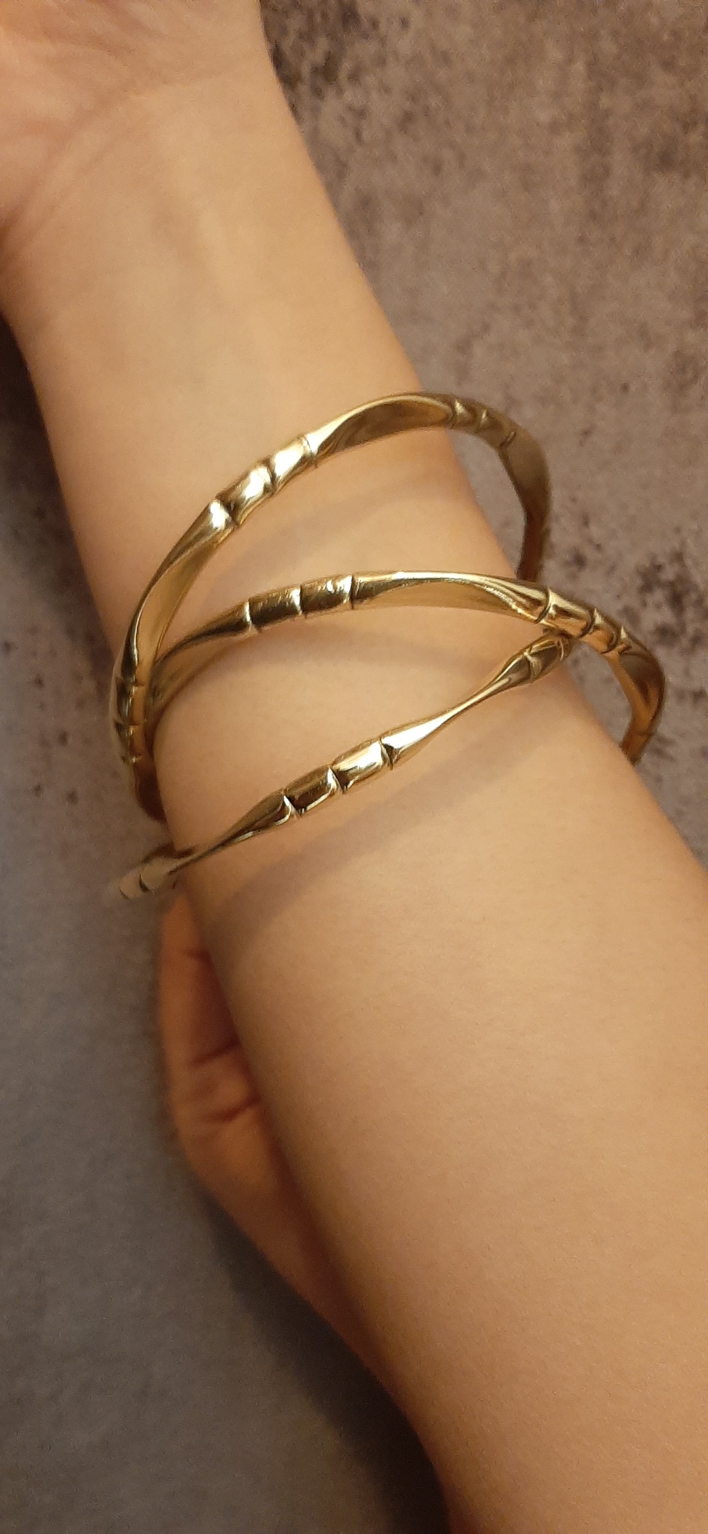 BJ - Bracciale rigido 3 pezzi - brass