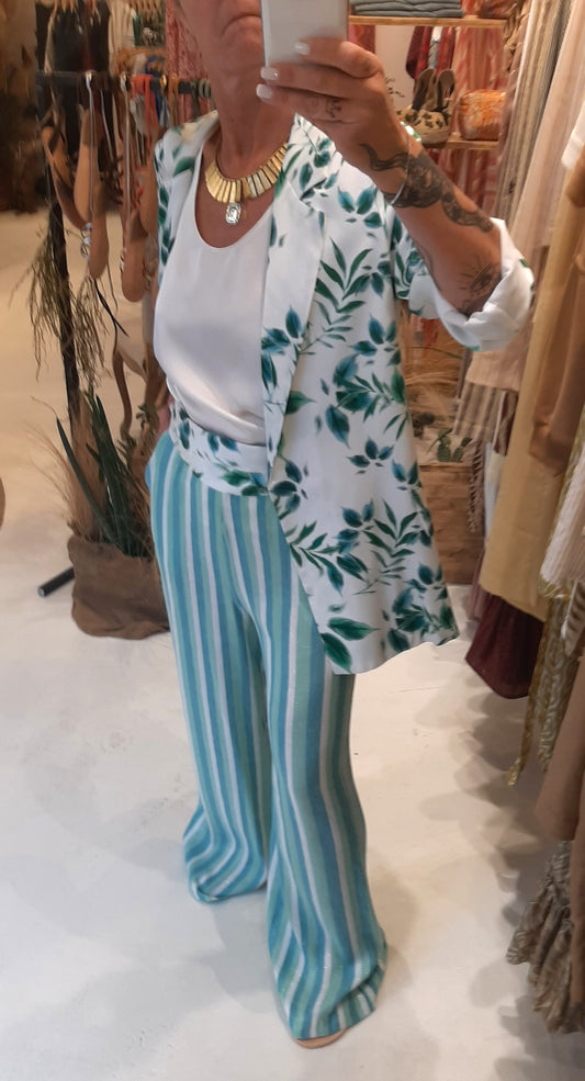PF - Pantaloni misto lino - green 5421009