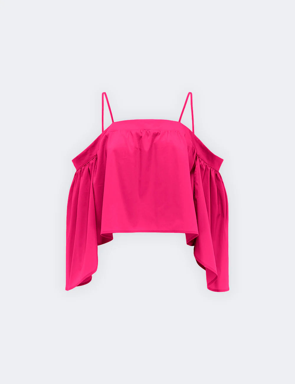 JJ - Blusa con scollo a barca con bretelle sottili - magenta BL147