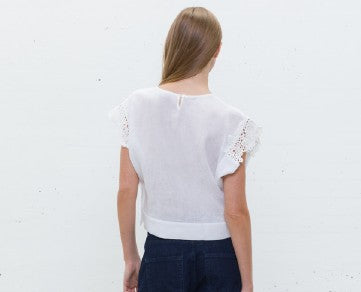 JJ - Blusa romantica - bianco BL306