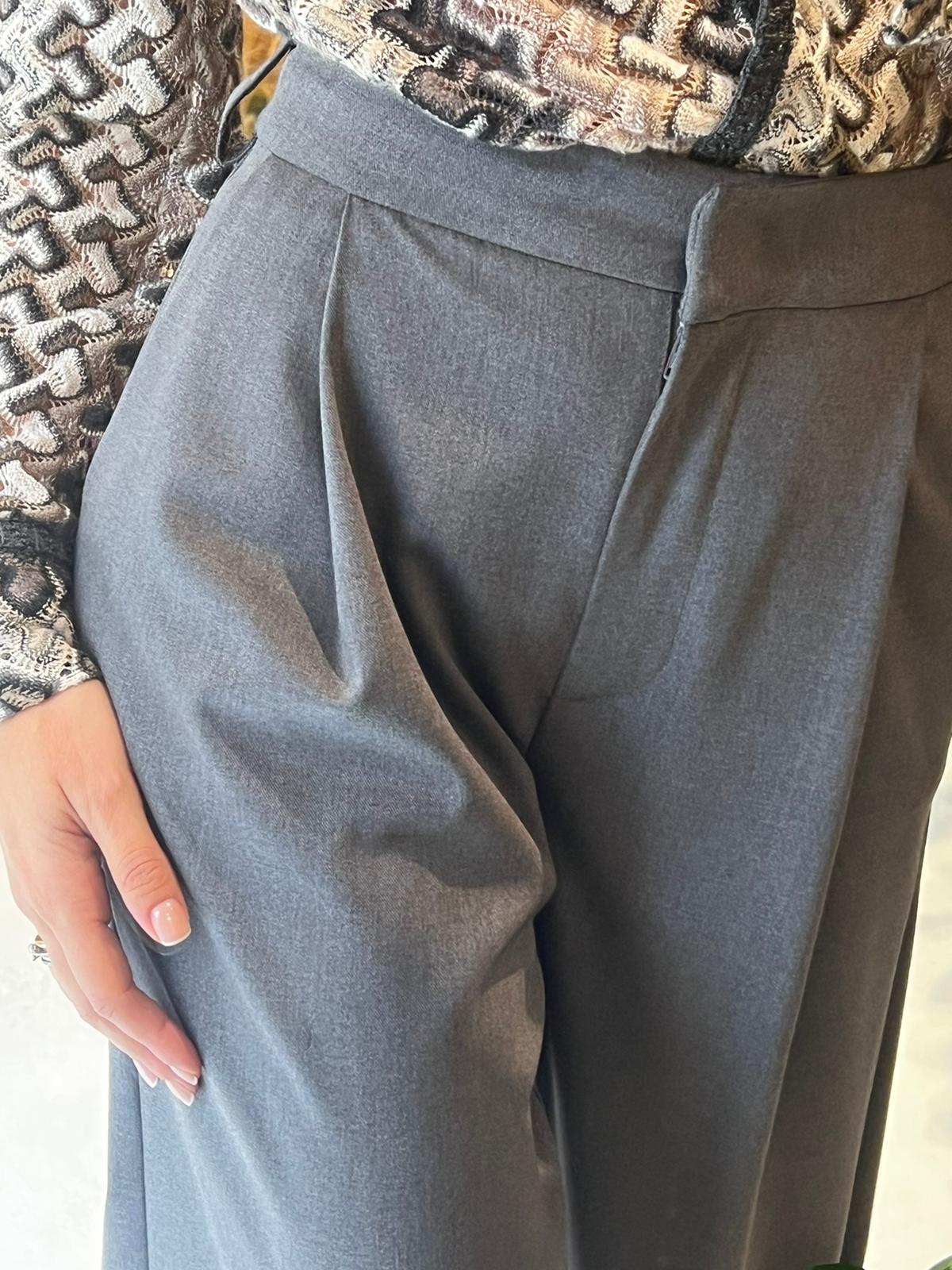 JJ - Pantalone a palazzo - grigio PA014