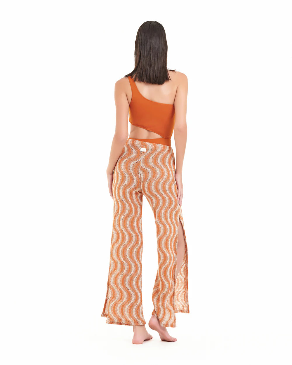 CT - Pantalone in maglia a crochet con spacchi sul fondo - wave 0020