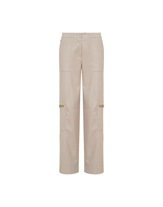 JJ - Pantalone cargo similpelle - bianco PA063