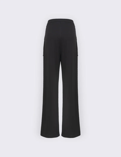 JJ - Pantalone palazzo con tasche effetto trasparente - nero PA121