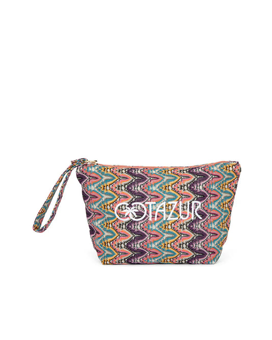 CT - Pochette mare in tela di cotone - zig zag multicolor 0125