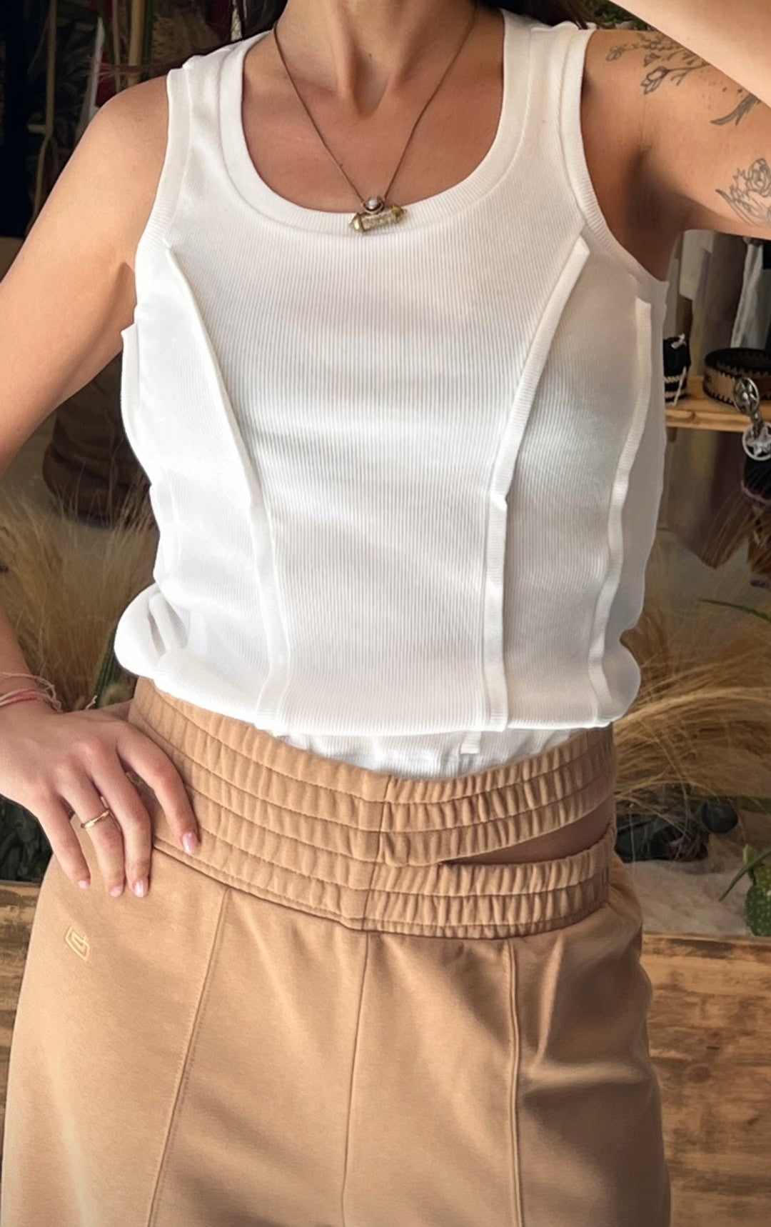 JJ - Pantalone garzato - cammello PA085