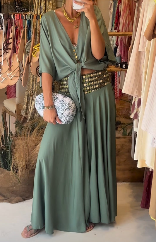 NM - Pantagonna con embradery - verde