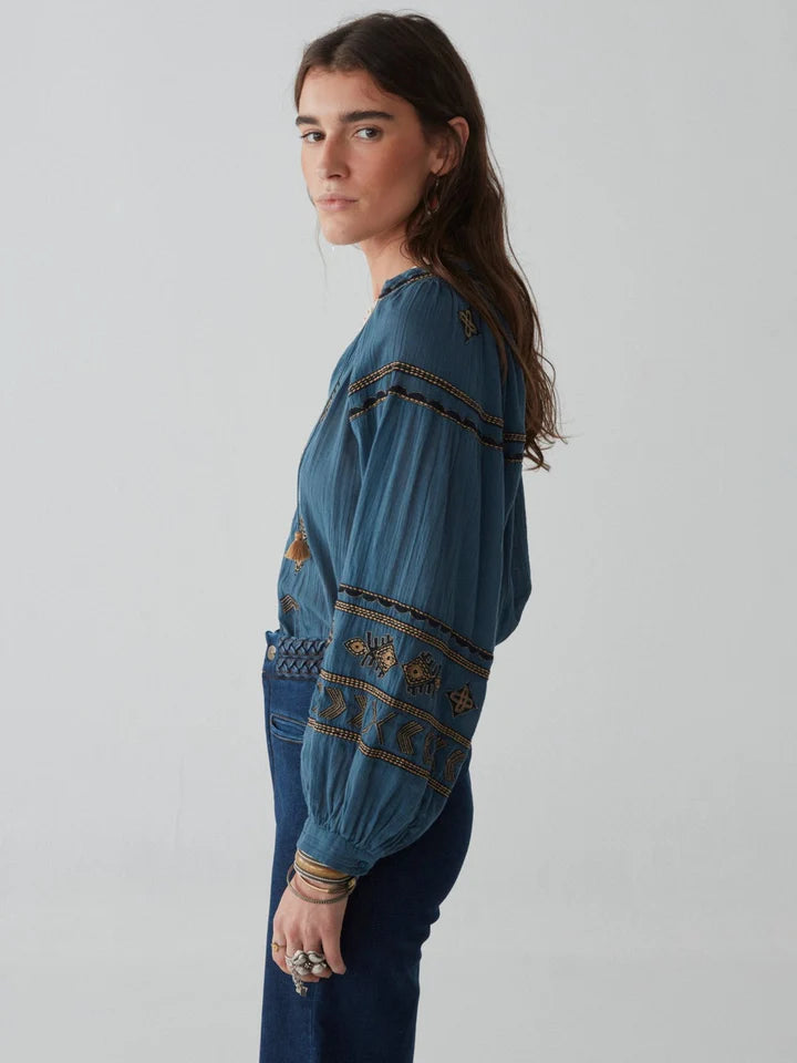 MH - Blusa celo finito Audry - blu