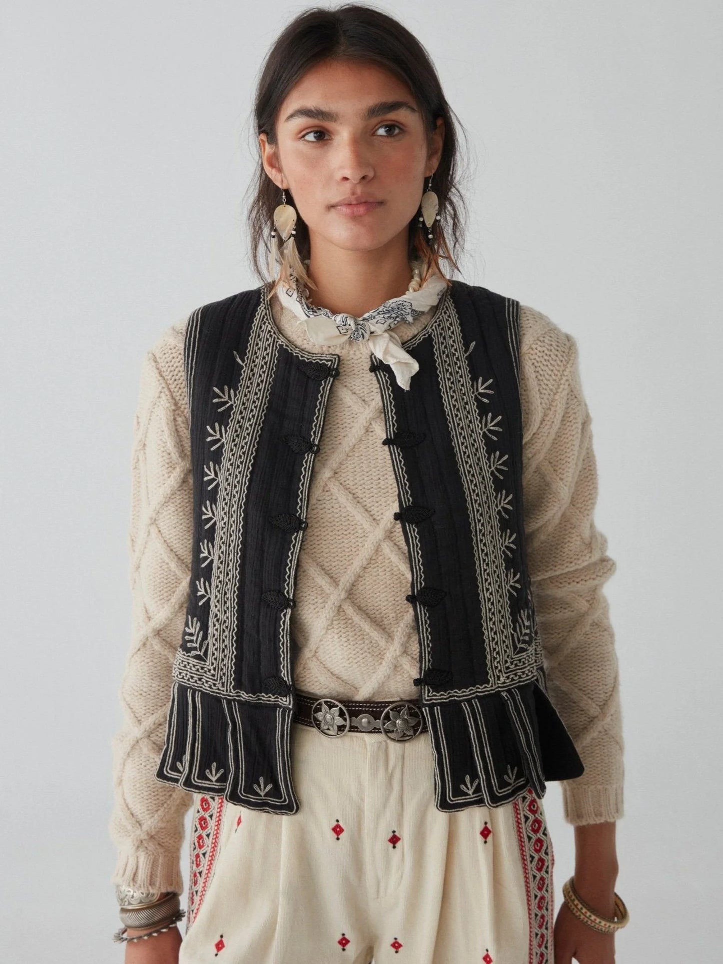 MH - Gilet Gabri - nero/bianco