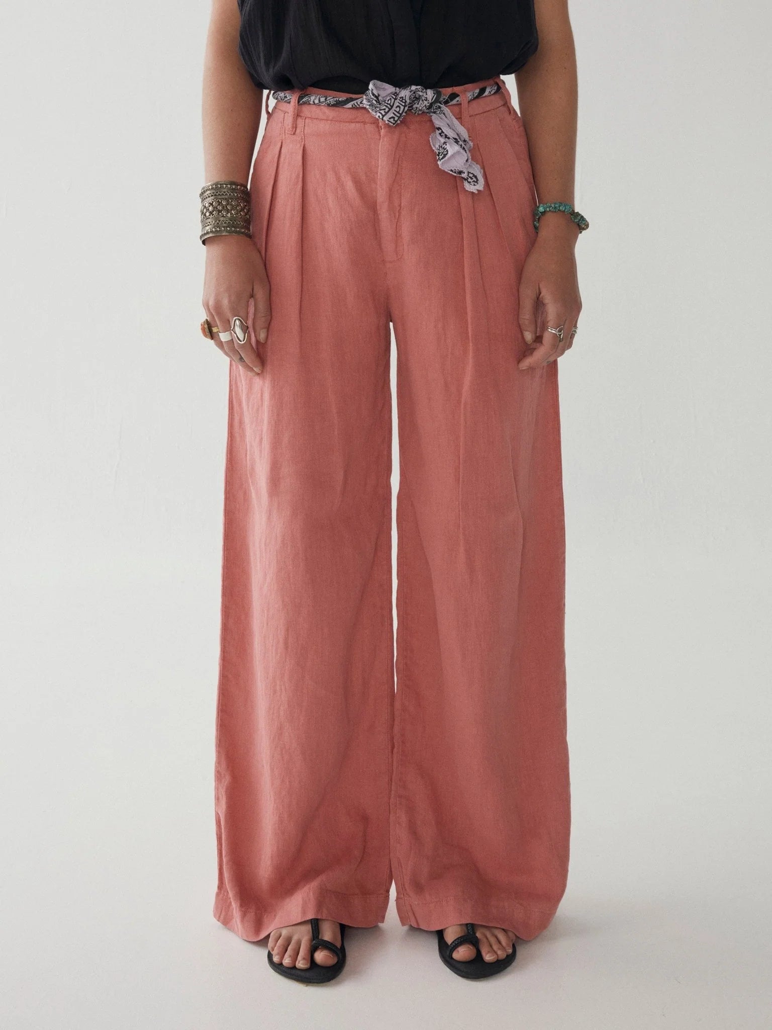 GYPSY - Pantalone in lino - rose MARISA