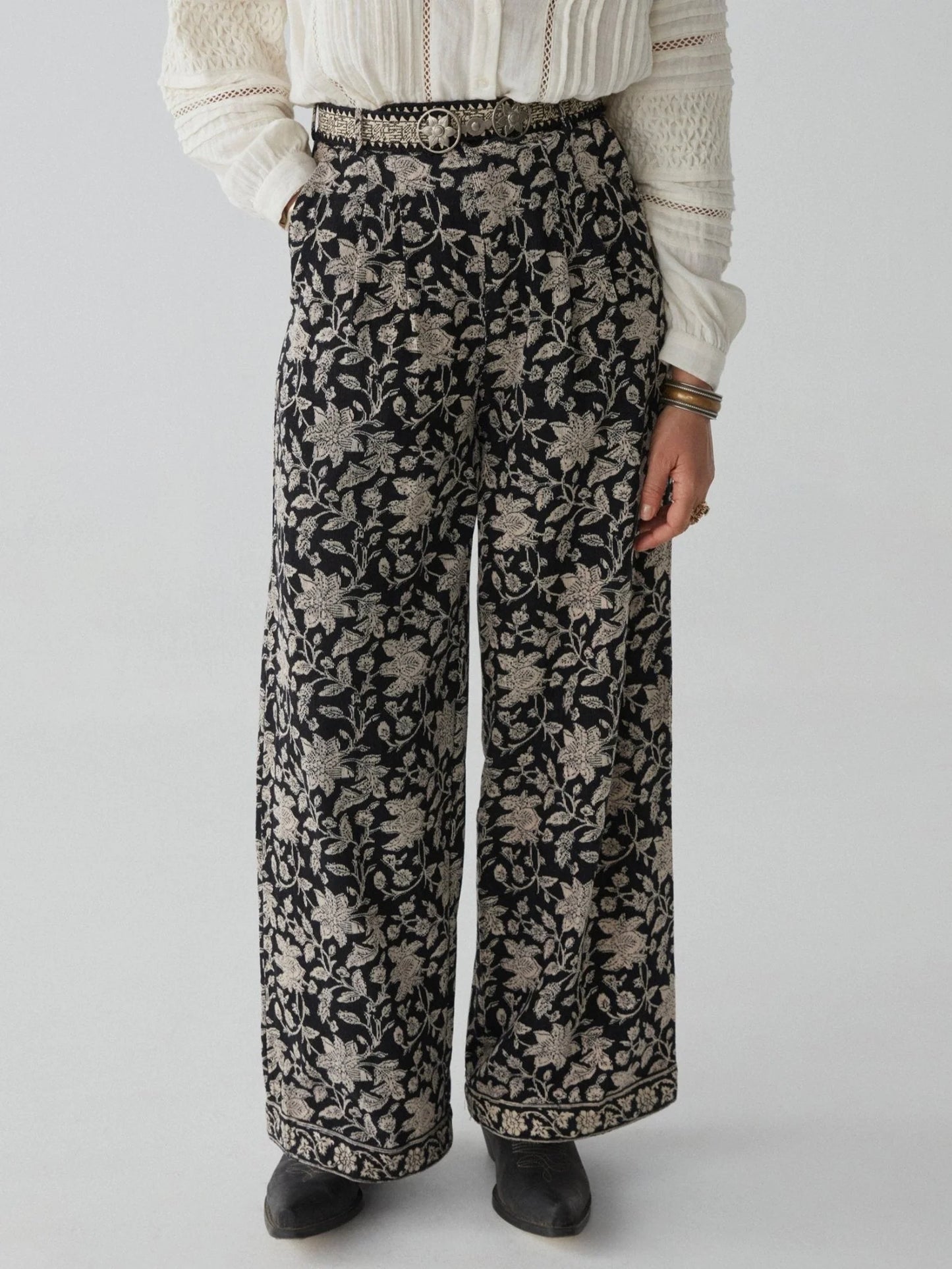 MH - Pantalone velluto millirighe - ying yang pepa