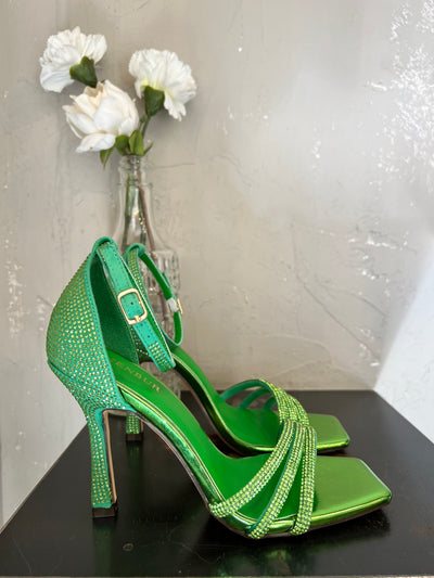 Sandalo con strass green