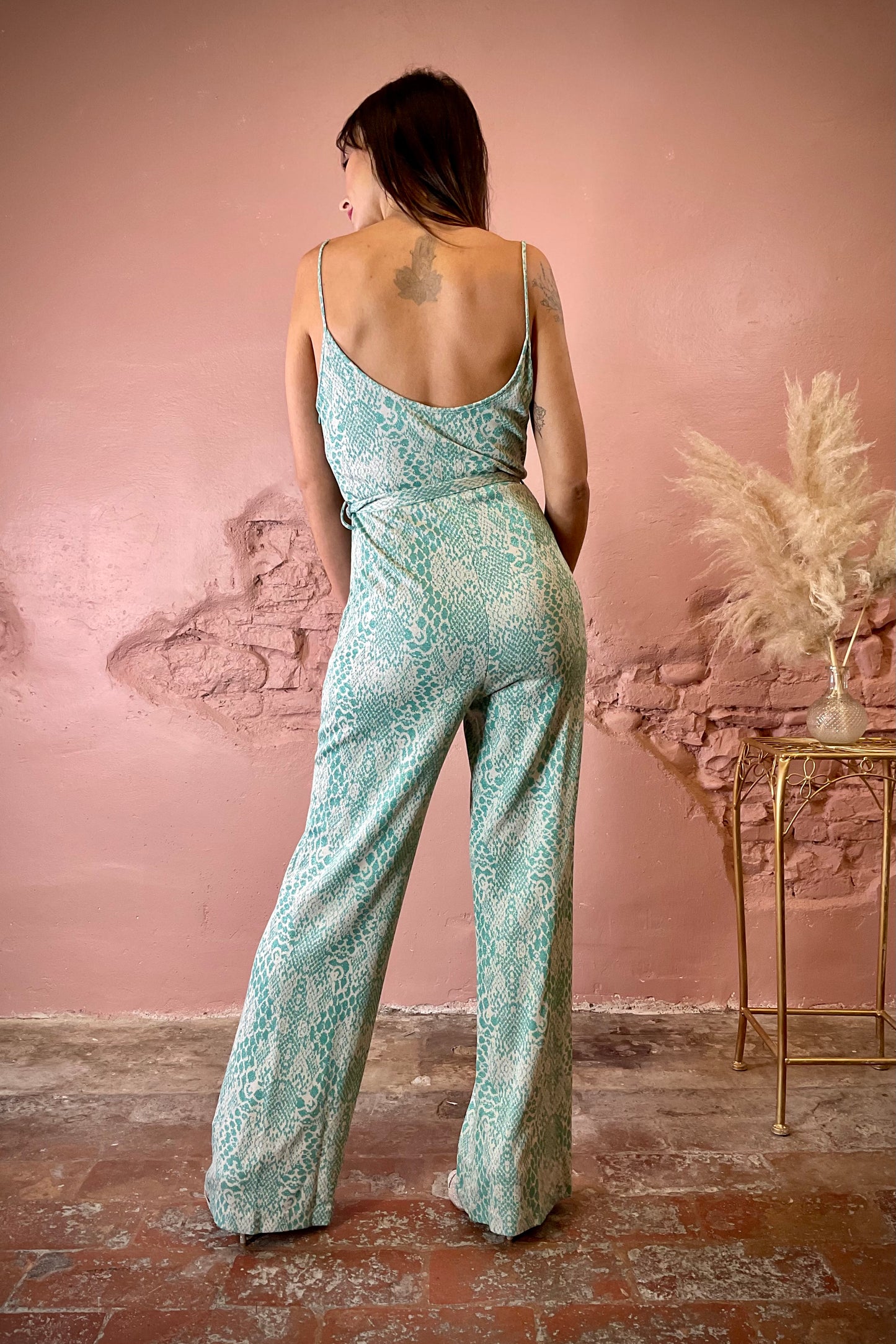 Tuta jacquard azzurra